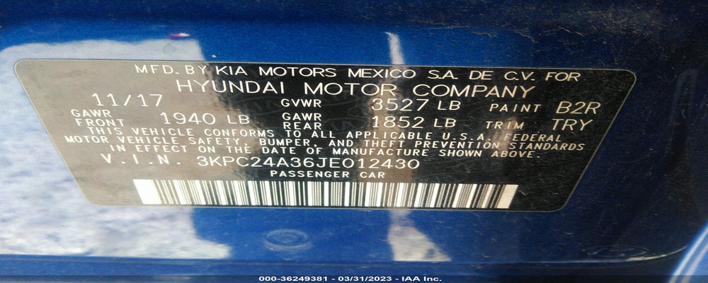 3KPC24A36JE012430 2018 HYUNDAI ACCENT photo no. 9