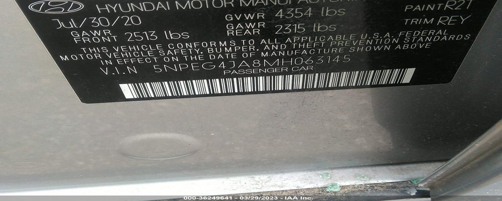 5NPEG4JA8MH063145 2021 HYUNDAI SONATA photo no. 9