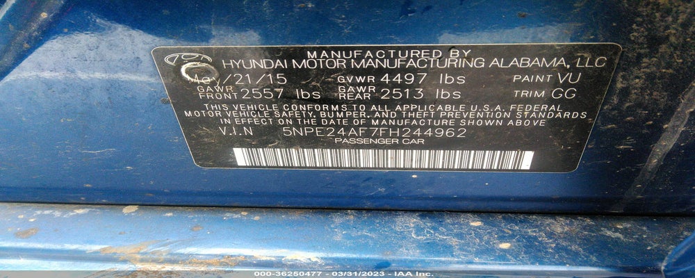 5NPE24AF7FH244962 2015 HYUNDAI SONATA photo no. 9