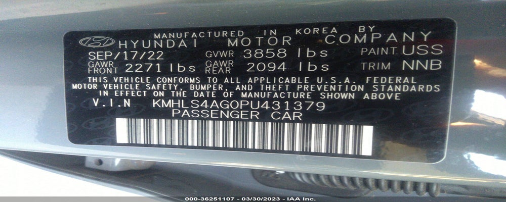KMHLS4AG0PU431379 2023 HYUNDAI ELANTRA photo no. 9