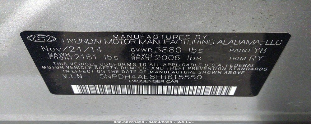 5NPDH4AE8FH615550 2015 HYUNDAI ELANTRA photo no. 9