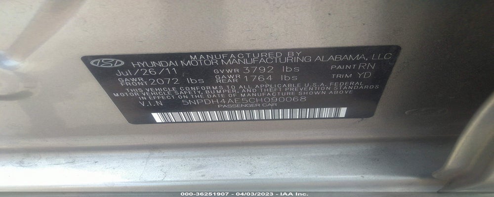 5NPDH4AE5CH090068 2012 HYUNDAI ELANTRA photo no. 9