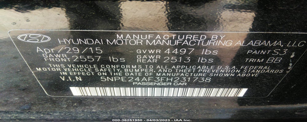 5NPE24AF3FH231738 2015 HYUNDAI SONATA photo no. 9