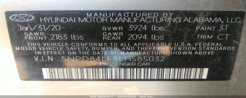 5NPD84LF8LH585032 2020 HYUNDAI ELANTRA photo no. 9