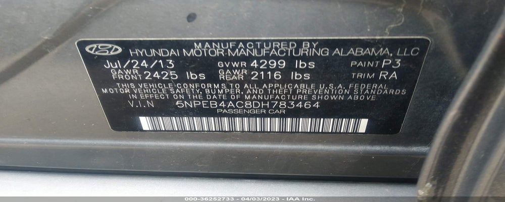 5NPEB4AC8DH783464 2013 HYUNDAI SONATA photo no. 9