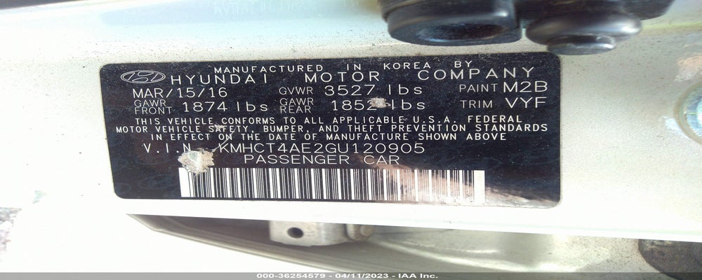 KMHCT4AE2GU120905 2016 HYUNDAI ACCENT photo no. 9