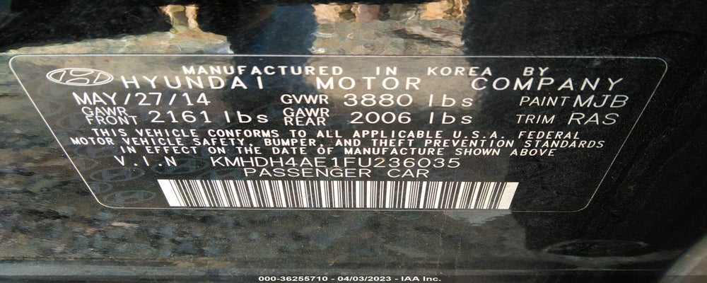 KMHDH4AE1FU236035 2015 HYUNDAI ELANTRA photo no. 9
