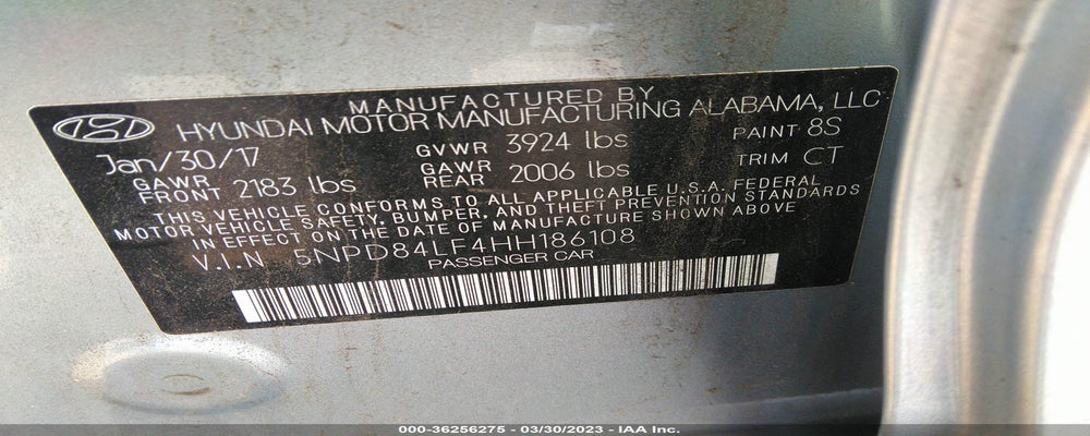 5NPD84LF4HH186108 2017 HYUNDAI ELANTRA photo no. 9