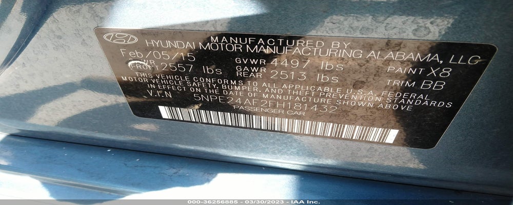 5NPE24AF2FH181432 2015 HYUNDAI SONATA photo no. 9