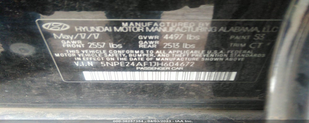 5NPE24AF1JH604672 2018 HYUNDAI SONATA photo no. 9