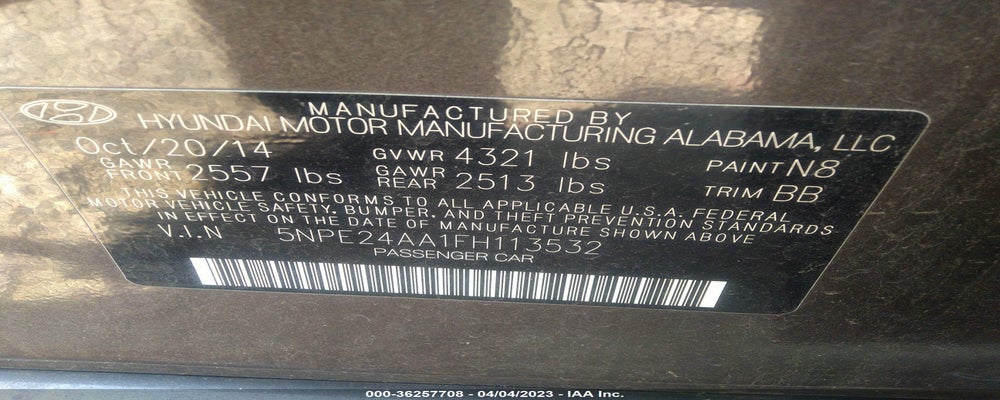 5NPE24AA1FH113532 2015 HYUNDAI SONATA photo no. 9