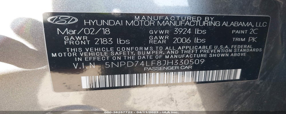 5NPD74LF8JH330509 2018 HYUNDAI ELANTRA photo no. 9