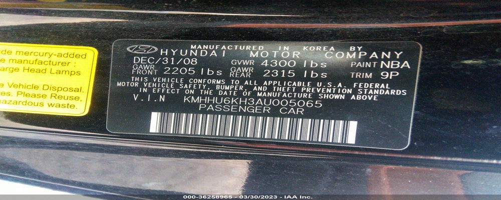 KMHHU6KH3AU005065 2010 HYUNDAI GENESIS COUPE photo no. 9