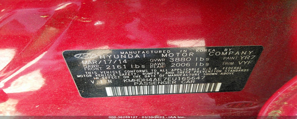 KMHDH4AE7EU165647 2014 HYUNDAI ELANTRA photo no. 9