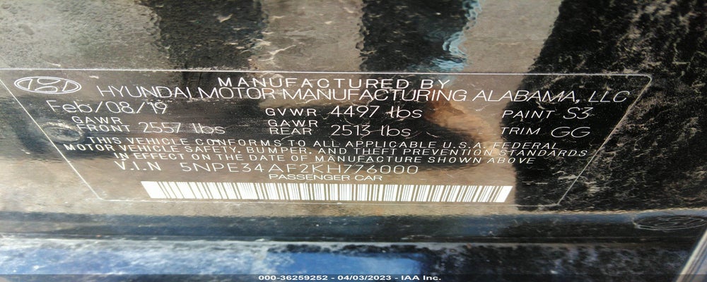 5NPE34AF2KH776000 2019 HYUNDAI SONATA photo no. 9