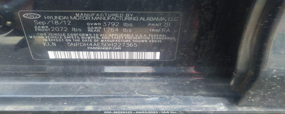 5NPDH4AE5DH227365 2013 HYUNDAI ELANTRA photo no. 9