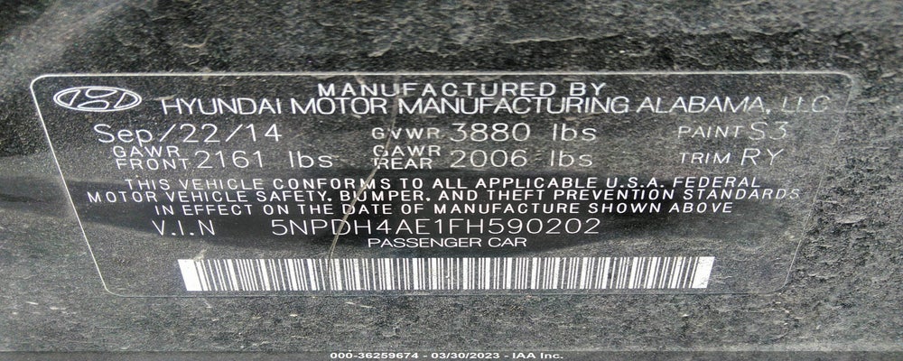 5NPDH4AE1FH590202 2015 HYUNDAI ELANTRA photo no. 9