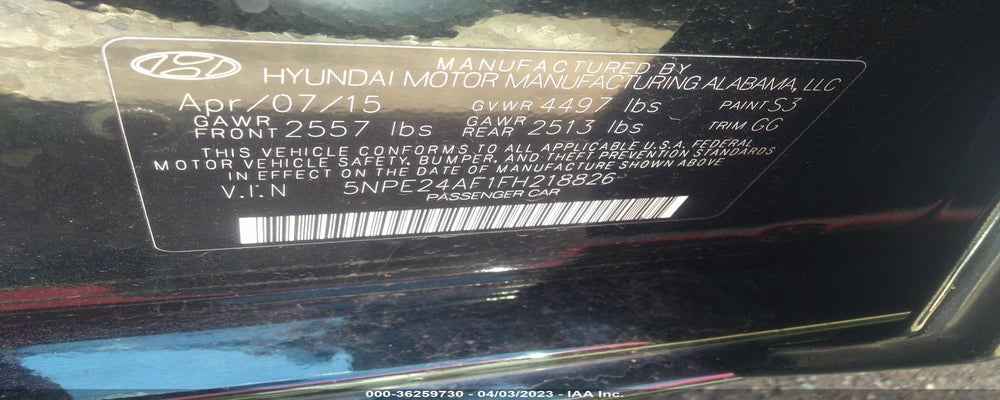 5NPE24AF1FH218826 2015 HYUNDAI SONATA photo no. 9