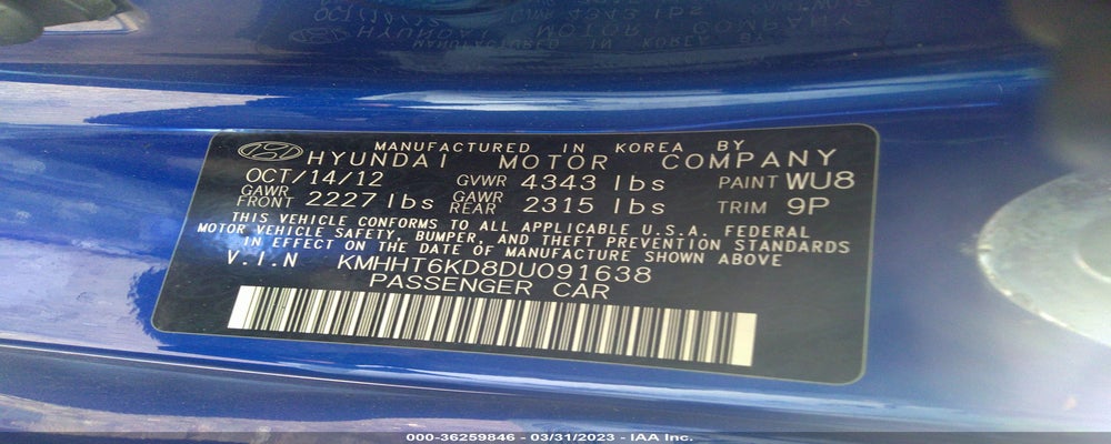 KMHHT6KD8DU091638 2013 HYUNDAI GENESIS COUPE photo no. 9