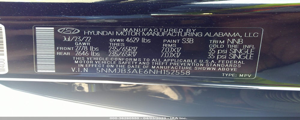 5NMJB3AE6NH152558 2022 HYUNDAI TUCSON photo no. 9
