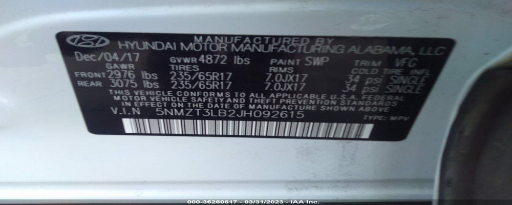 5NMZT3LB2JH092615 2018 HYUNDAI SANTA FE SPORT photo no. 9
