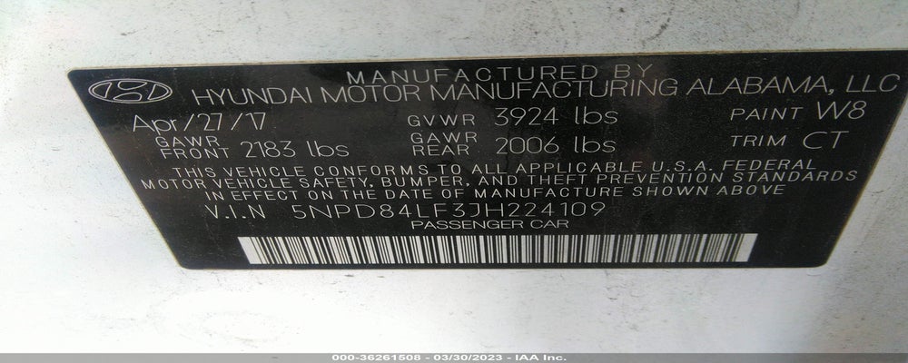 5NPD84LF3JH224109 2018 HYUNDAI ELANTRA photo no. 9