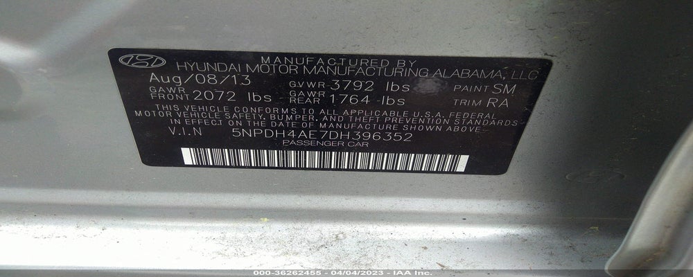 5NPDH4AE7DH396352 2013 HYUNDAI ELANTRA photo no. 9