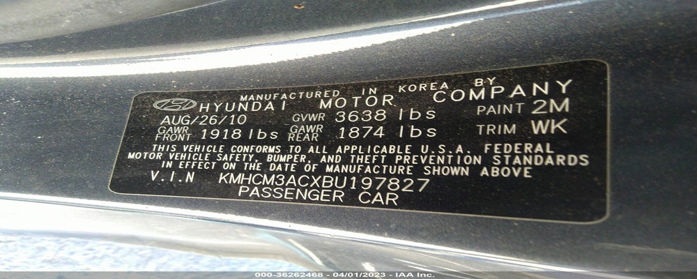 KMHCM3ACXBU197827 2011 HYUNDAI ACCENT photo no. 9