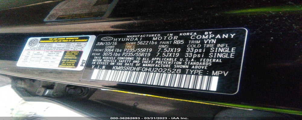 KM8SRDHF0HU202528 2017 HYUNDAI SANTA FE photo no. 9