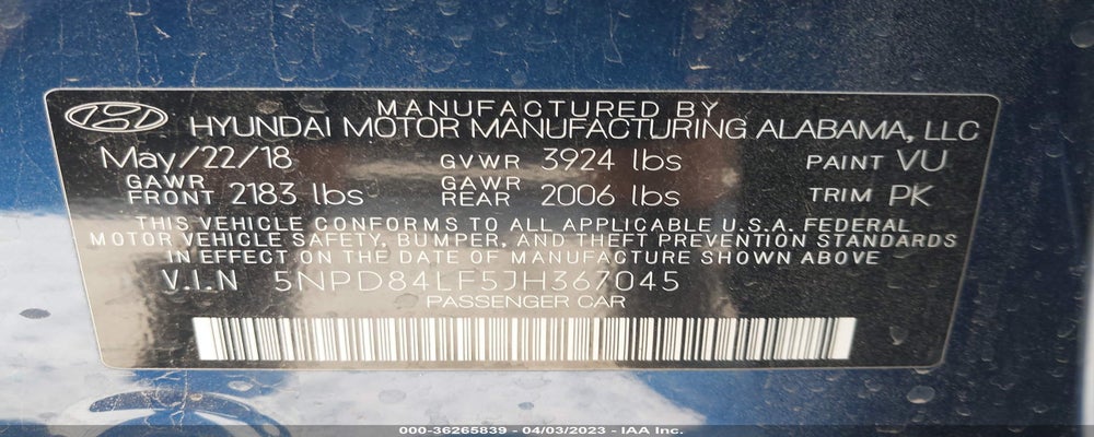 5NPD84LF5JH367045 2018 HYUNDAI ELANTRA photo no. 9