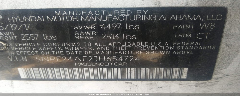 5NPE24AF2JH654724 2018 HYUNDAI SONATA photo no. 9