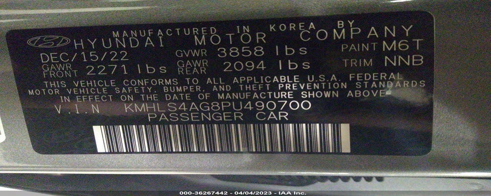 KMHLS4AG8PU490700 2023 HYUNDAI ELANTRA photo no. 9