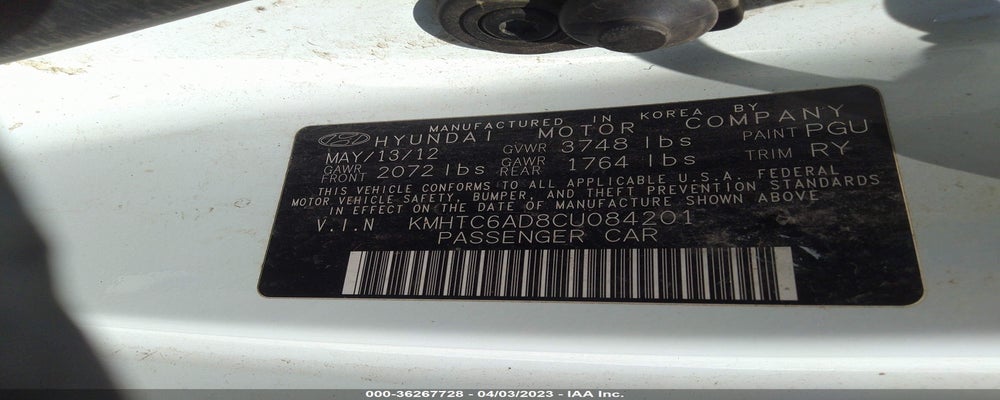 KMHTC6AD8CU084201 2012 HYUNDAI VELOSTER photo no. 9