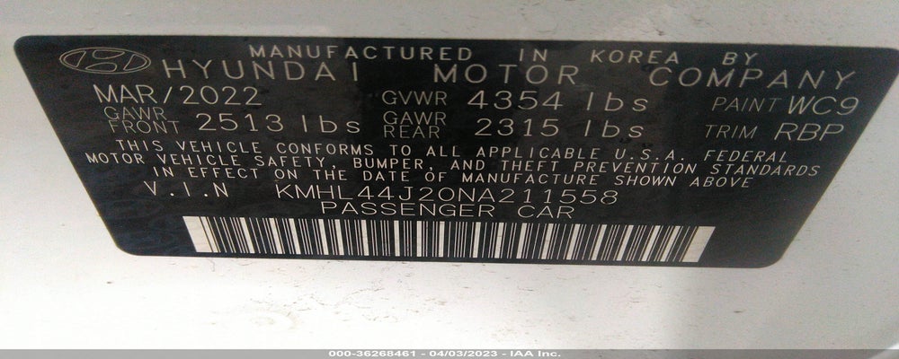 KMHL44J20NA211558 2022 HYUNDAI SONATA photo no. 9