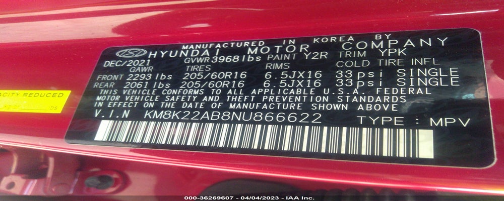 KM8K22AB8NU866622 2022 HYUNDAI KONA photo no. 9