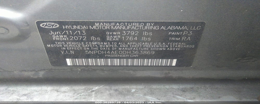 5NPDH4AE0DH363869 2013 HYUNDAI ELANTRA photo no. 9