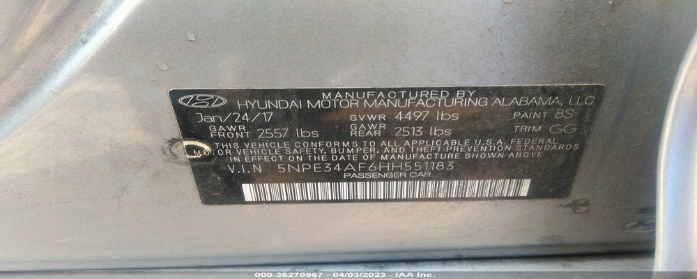 5NPE34AF6HH551183 2017 HYUNDAI SONATA photo no. 9