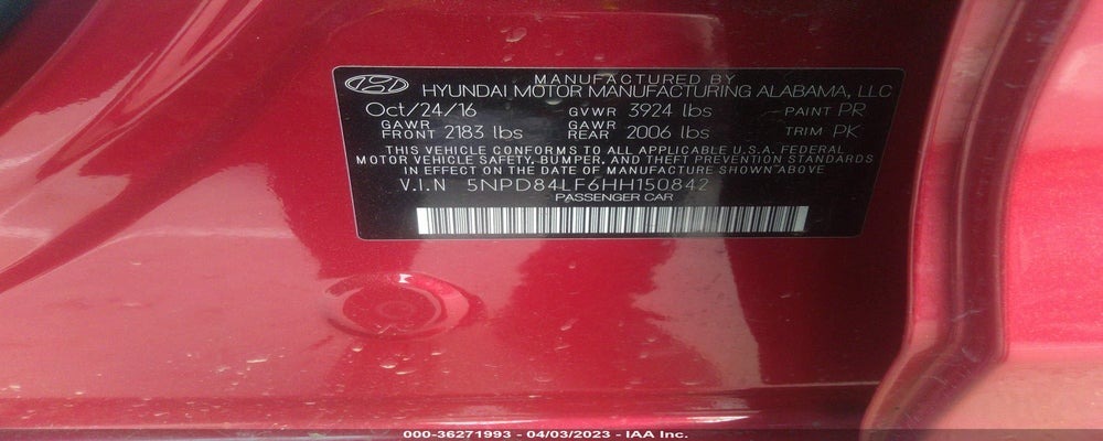 5NPD84LF6HH150842 2017 HYUNDAI ELANTRA photo no. 9
