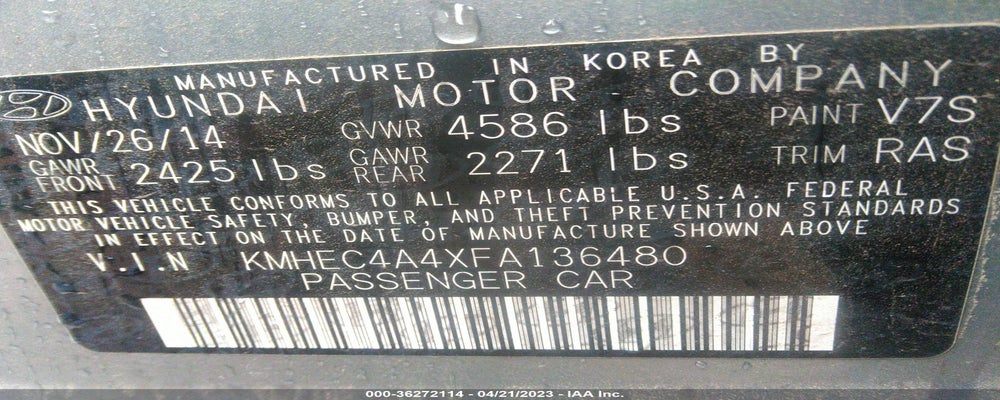 KMHEC4A4XFA136480 2015 HYUNDAI SONATA HYBRID photo no. 9