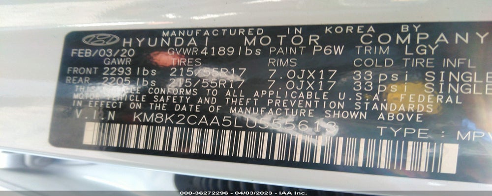 KM8K2CAA5LU555613 2020 HYUNDAI KONA photo no. 9