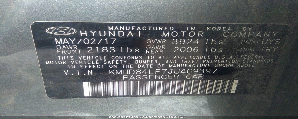 KMHD84LF7JU469397 2018 HYUNDAI ELANTRA photo no. 9