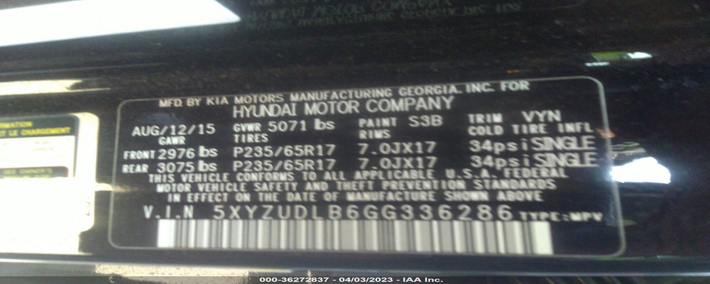 5XYZUDLB6GG336286 2016 HYUNDAI SANTA FE SPORT photo no. 9