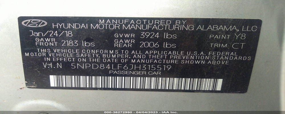 5NPD84LF6JH315519 2018 HYUNDAI ELANTRA photo no. 9