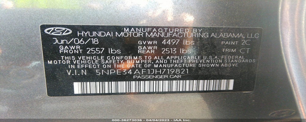 5NPE34AF1JH719821 2018 HYUNDAI SONATA photo no. 9
