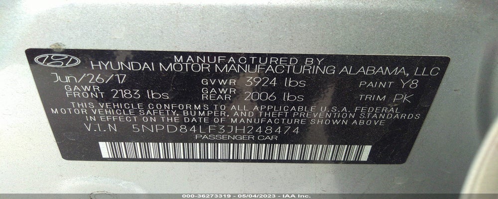 5NPD84LF3JH248474 2018 HYUNDAI ELANTRA photo no. 9