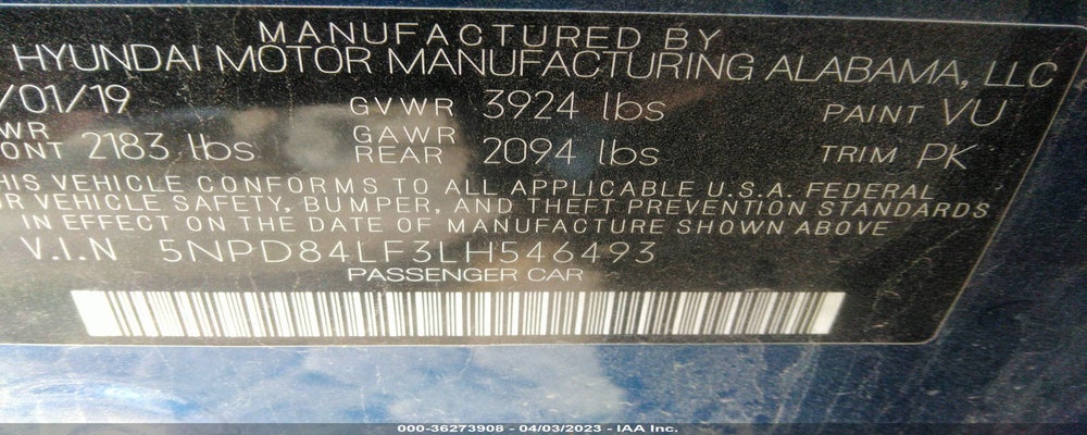 5NPD84LF3LH546493 2020 HYUNDAI ELANTRA photo no. 9
