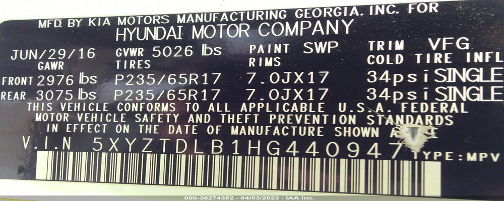 5XYZTDLB1HG440947 2017 HYUNDAI SANTA FE SPORT photo no. 9