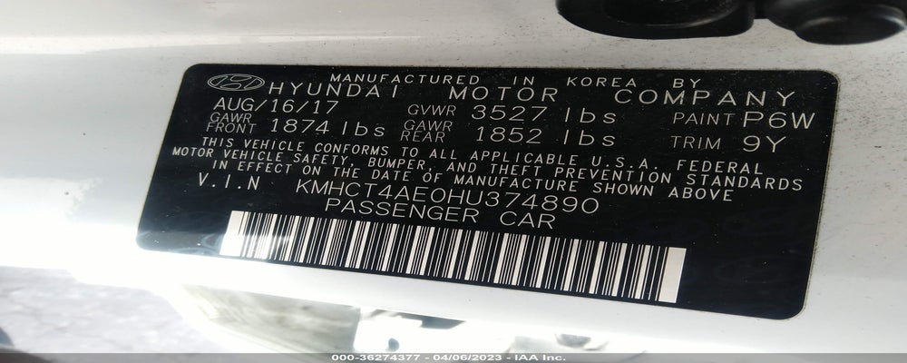 KMHCT4AE0HU374890 2017 HYUNDAI ACCENT photo no. 9