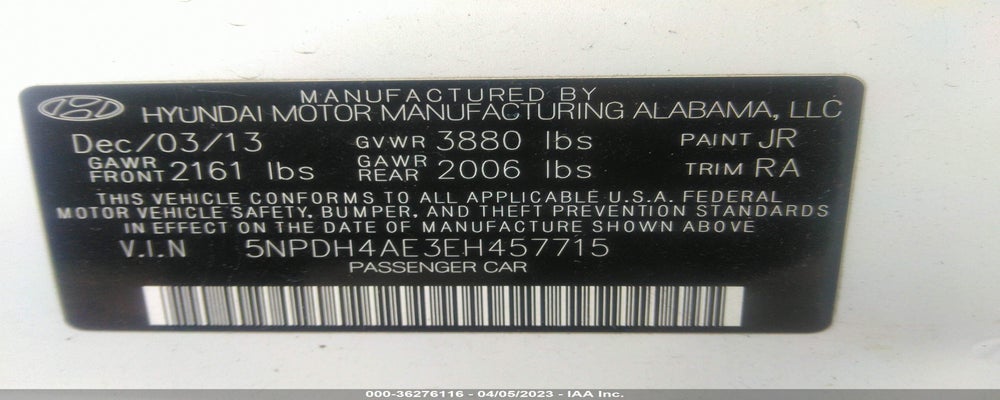 5NPDH4AE3EH457715 2014 HYUNDAI ELANTRA photo no. 9