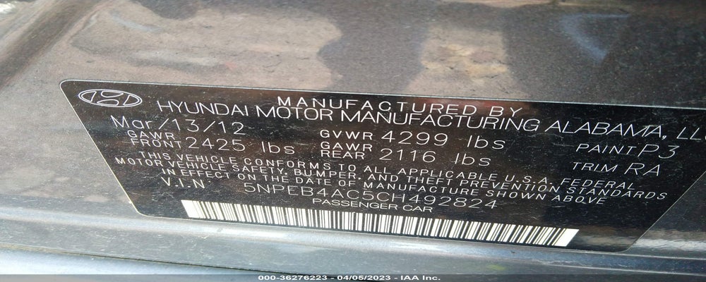 5NPEB4AC5CH492824 2012 HYUNDAI SONATA photo no. 9